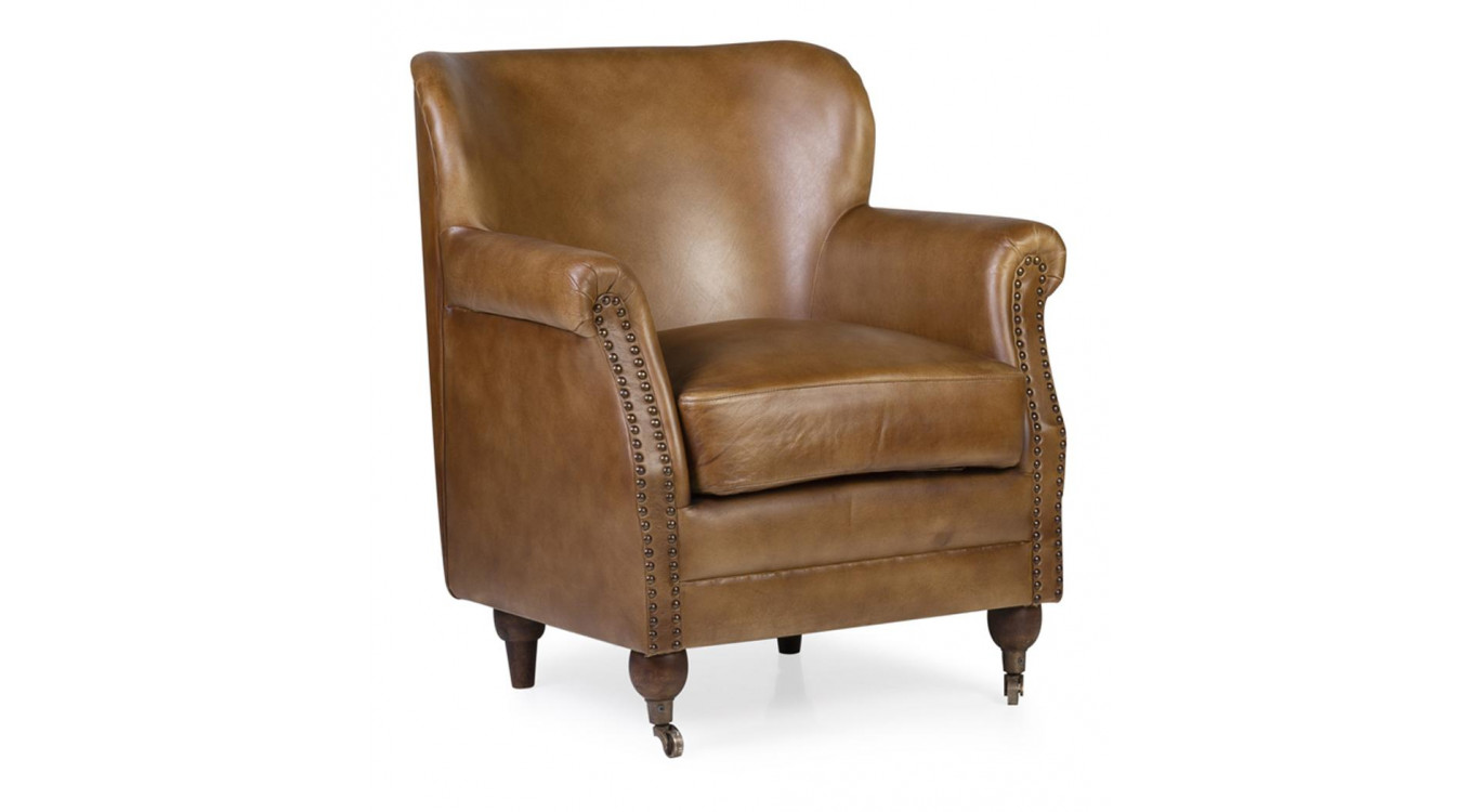 Poltrona Peau Bois marrone con orecchie 65x72x80cm