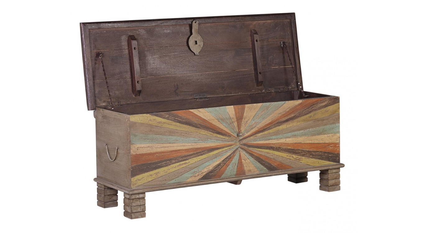Coffre Bois Marron 117x40x45cm