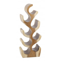 Porte Bouteille 8 Emplacements Bois Marron 27x20x70cm