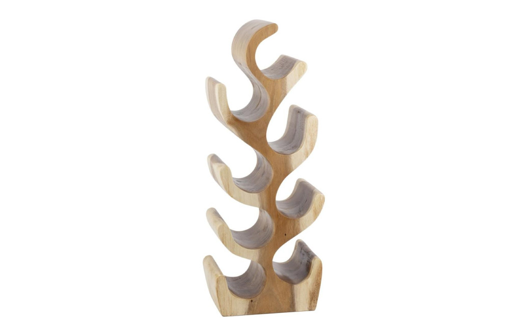 Porte Bouteille 8 Emplacements Bois Marron 27x20x70cm