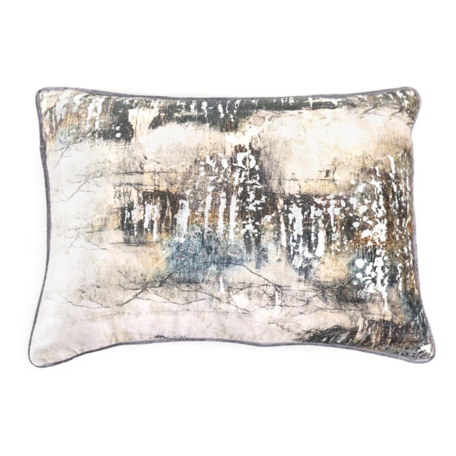 Coussin Coton Viscose Gris 30x50cm