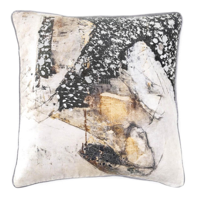Coussin Coton Viscose Gris 45x45cm
