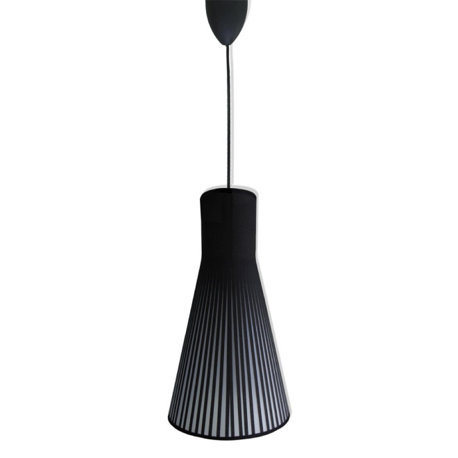 Lustre Plastique Tissu Noir 20x20x38cm