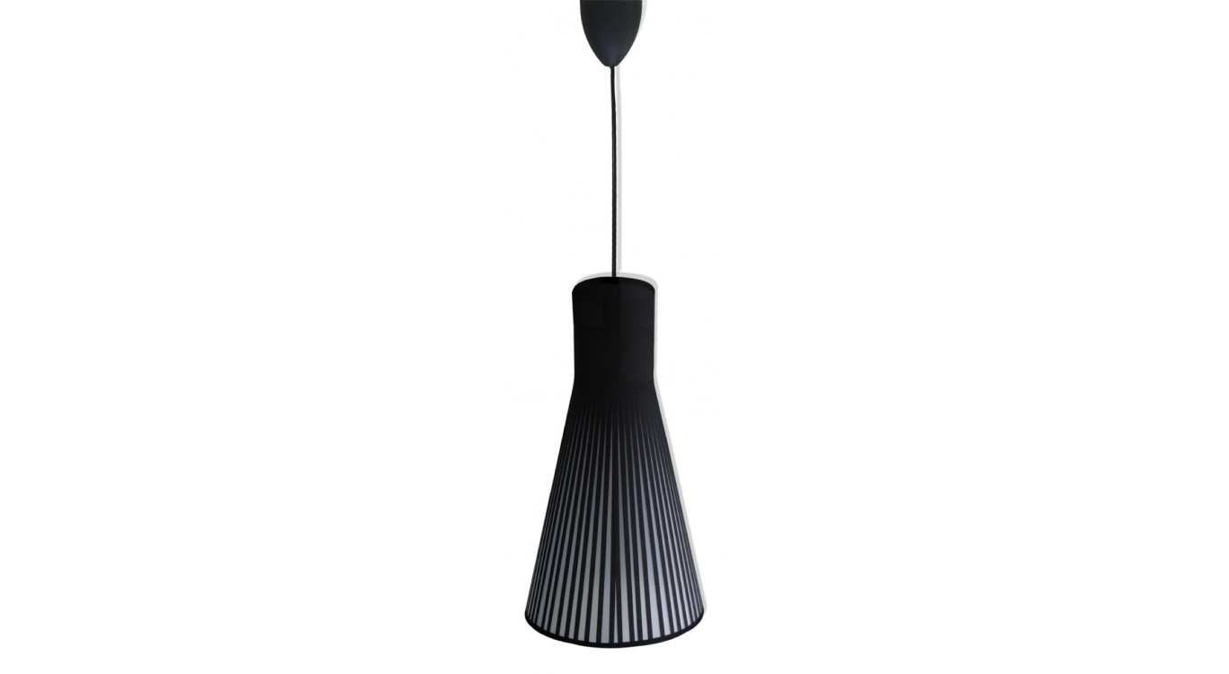 Lustre Plastique Tissu Noir 20x20x38cm