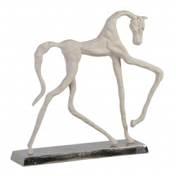 Sculpture Cheval Aluminium Blanc 57x13x56cm