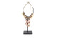Sculpture collier coquilles corde marron
