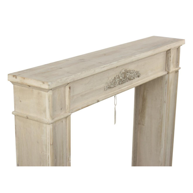Rahmen Mantel Kamin Holz Cerusé Weiß 104x18x99cm