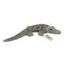 Cocodrilo Escultura Madera Gris 48x23x7cm