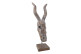 Sculpture Antilope Bois Marron 33x15x65cm