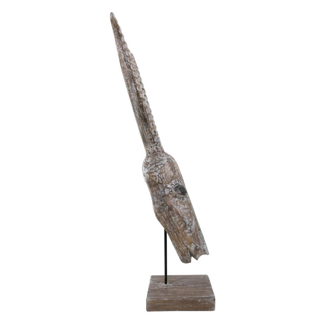 Sculpture Antilope Bois Marron 33x15x65cm