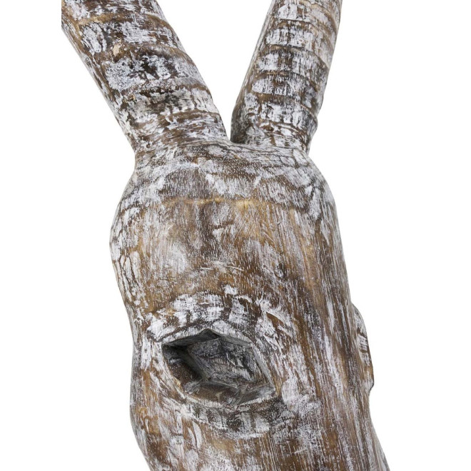 Sculpture Antilope Bois Marron 33x15x65cm