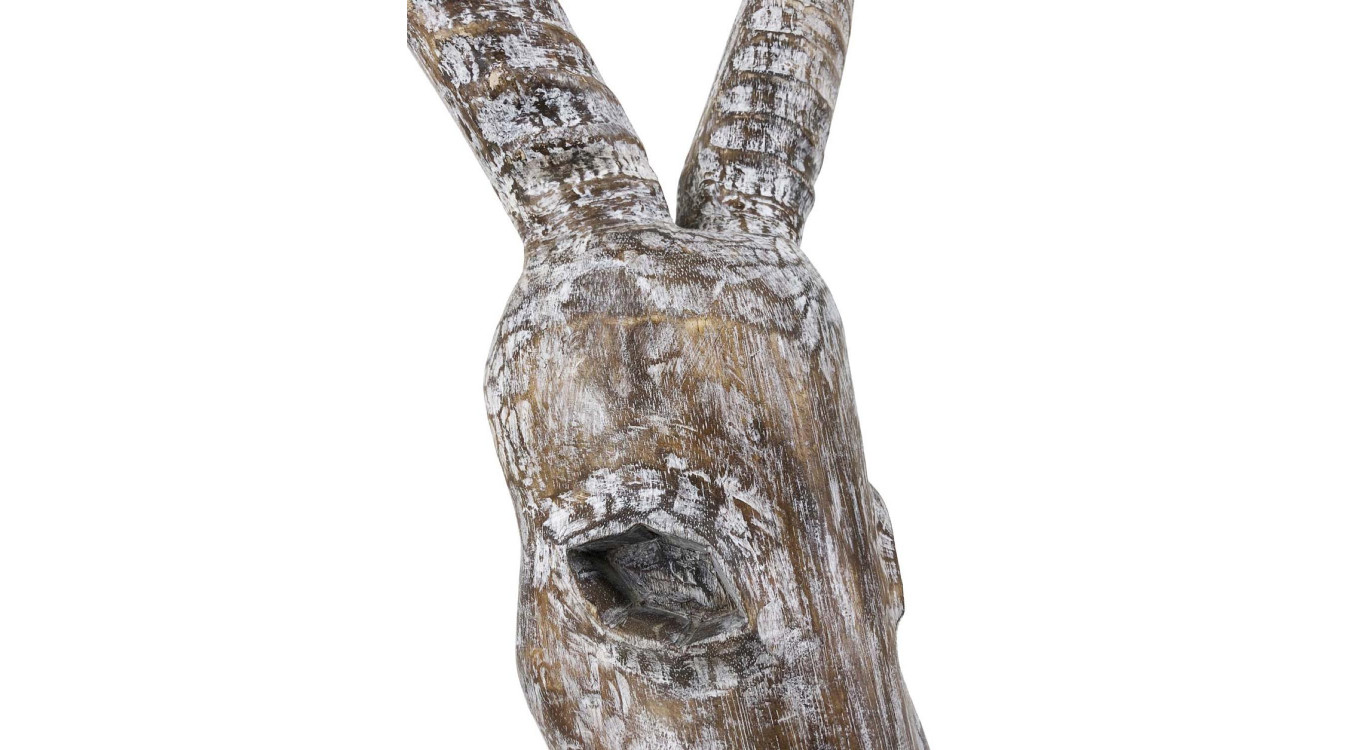 Sculpture Antilope Bois Marron 33x15x65cm