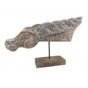 Sculture Pferd Holz Braun 70x10x45cm