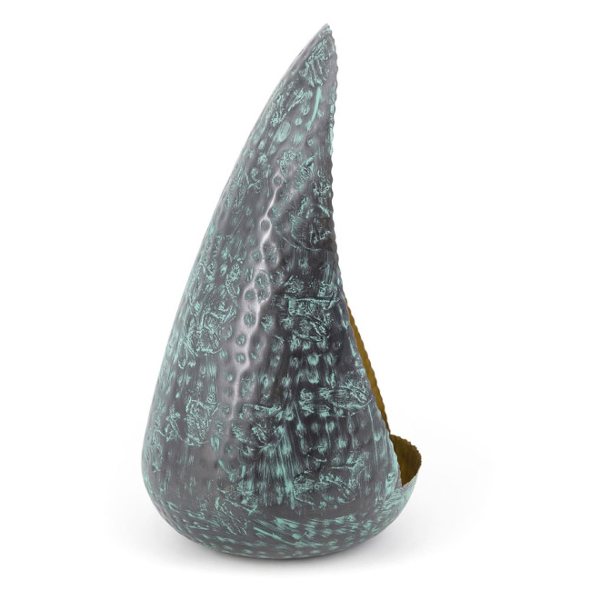 Sculpture Aluminium Bleu 25x25x44cm