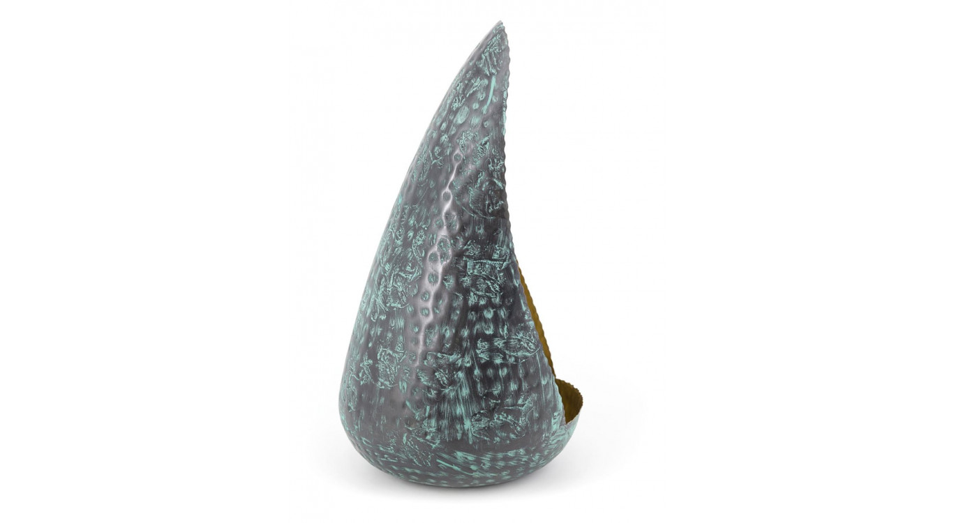 Sculpture Aluminium Bleu 25x25x44cm