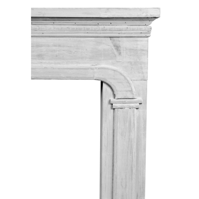 Rahmen Mantel Kamin Holz Cerusé Weiß 104x17x99cm