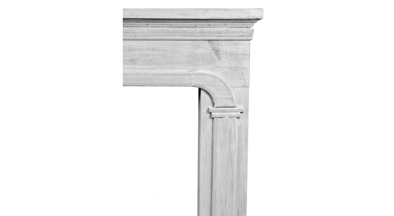 Rahmen Mantel Kamin Holz Cerusé Weiß 104x17x99cm