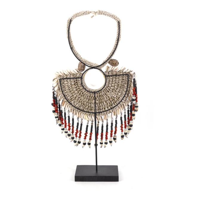 Sculpture Collier Coquilles Corde Fer Multicolore 30x8x57cm