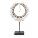 Sculpture collier coquilles corde beige