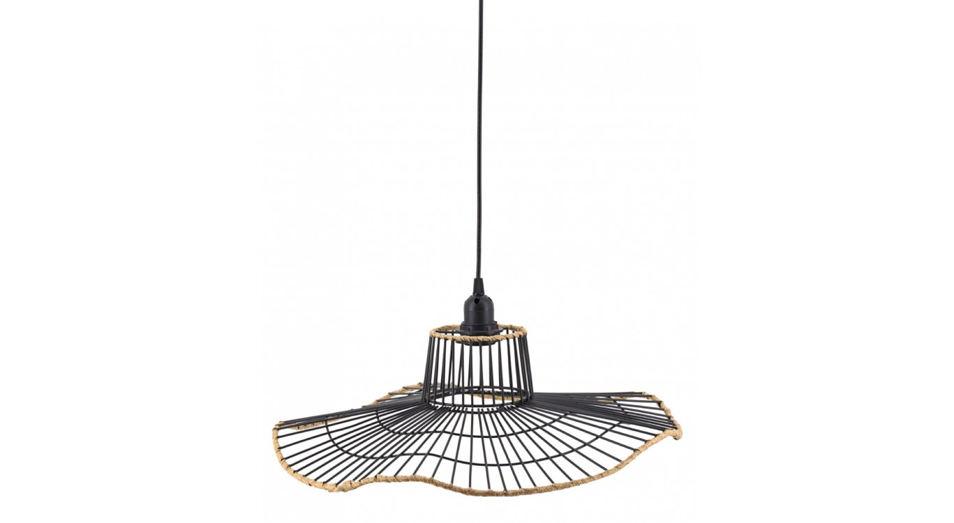 Lustre Fer Noir 50x50x20cm