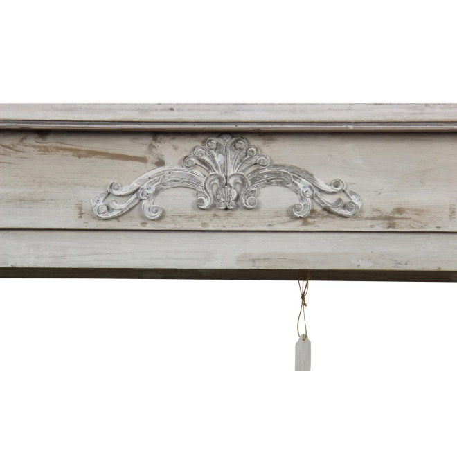 Einfassung Mantel Kamin Holz Cerusé Weiß 120x22.5x98.5cm