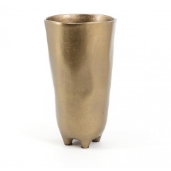 Vase Aluminium Or 18x18x30cm