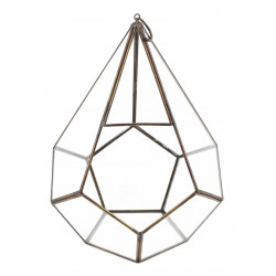 Sculpture Verre Bronze Or 23x23x30cm