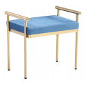 Gold Polyester Steel Bench 60x40x56cm