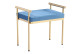Gold Polyester Steel Bench 60x40x56cm