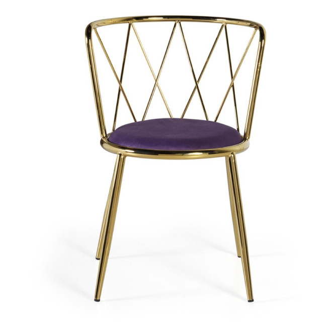 Chaise Acier Polyester Violet 49x43x75cm
