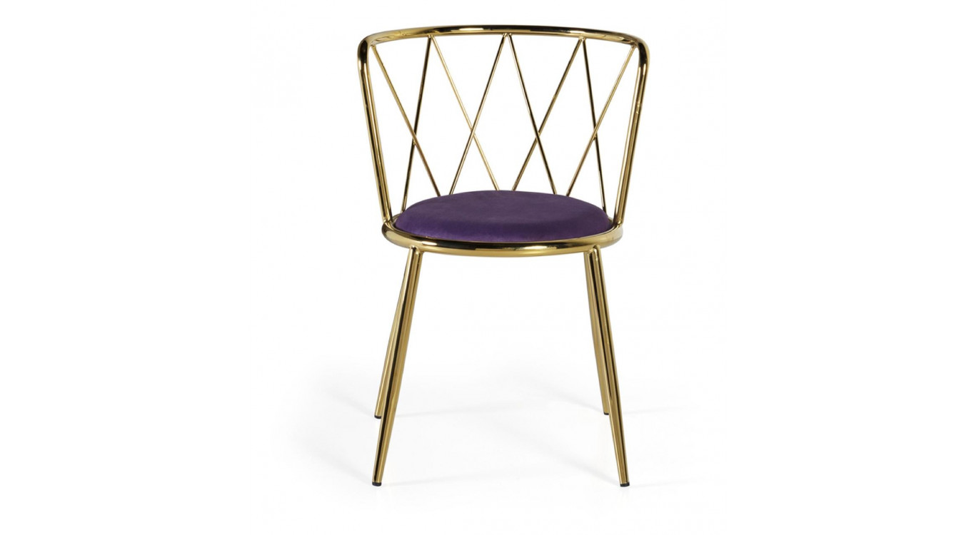 Chaise Acier Polyester Violet 49x43x75cm