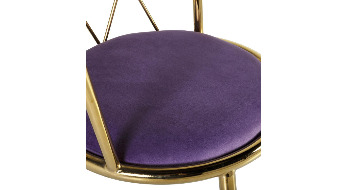 Chaise Acier Polyester Violet 49x43x75cm