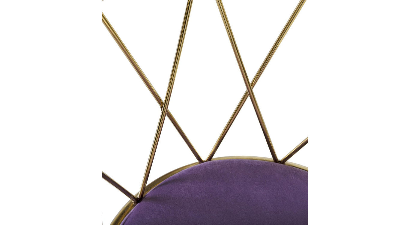 Chaise Acier Polyester Violet 49x43x75cm