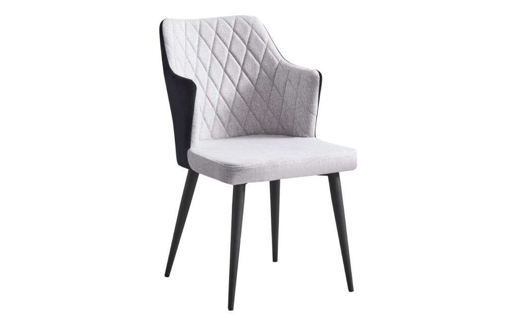 Fauteuil Acier Polyester Gris 75x55x81cm