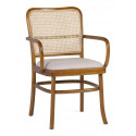 Poltrona Legno Rattan Poliestere Marrone 55x60x83cm