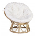 Wicker Armchair Polyester Cotton Brown 85x85x65cm