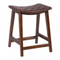 Sgabello in pelle marrone 45x47x60cm
