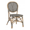 Stuhl Rattan Kunststoff Schwarz Braun 52x56x92cm