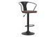 Tabouret Fer Peau Synthétique Marron 47x50x88/108cm