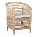 Sessel Mit Kissen Rattan Braun 68x62x84cm