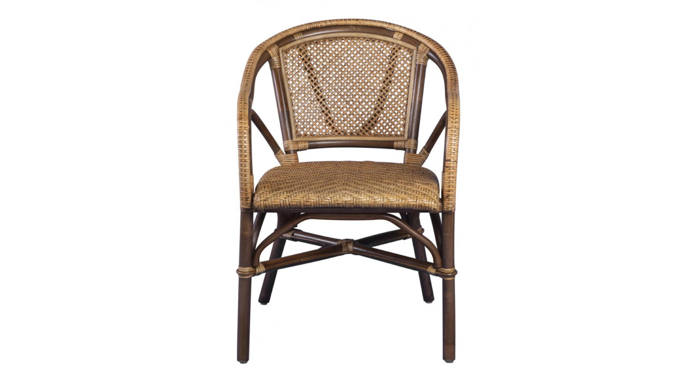 Fauteuil Rotin Marron 56x62x80cm