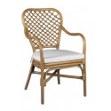 Sessel Mit Kissen Rattan Polyester Braun 56x64x95cm