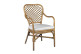 Poltrona con cuscino in vimini poliestere marrone 56x64x95cm