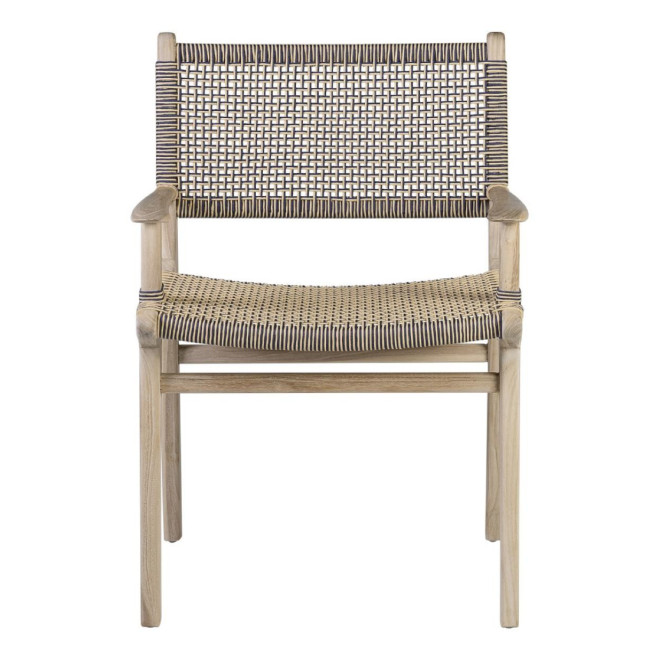 Fauteuil Bois Corde Marron 60x58x85cm