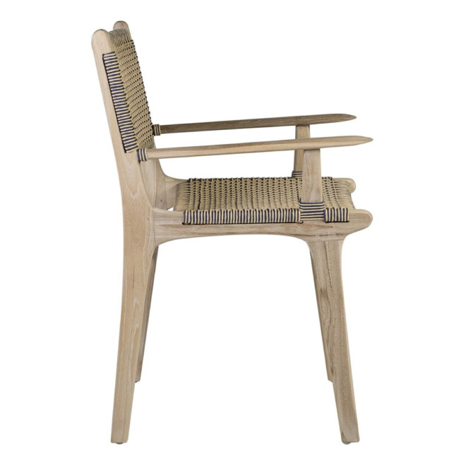 Fauteuil Bois Corde Marron 60x58x85cm