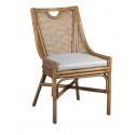 Stuhl mit Kissen Rattan Polyester Braun 56x62x90cm