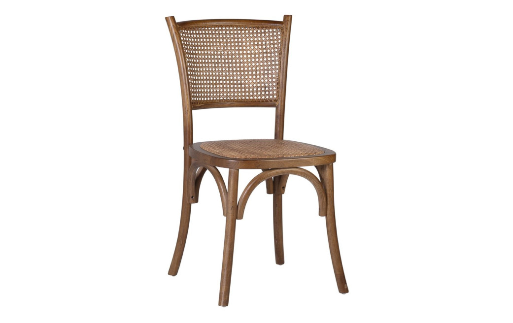 Chaise Bois Rotin Marron 45x42x89cm