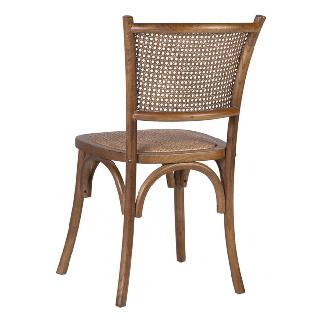 Chaise Bois Rotin Marron 45x42x89cm