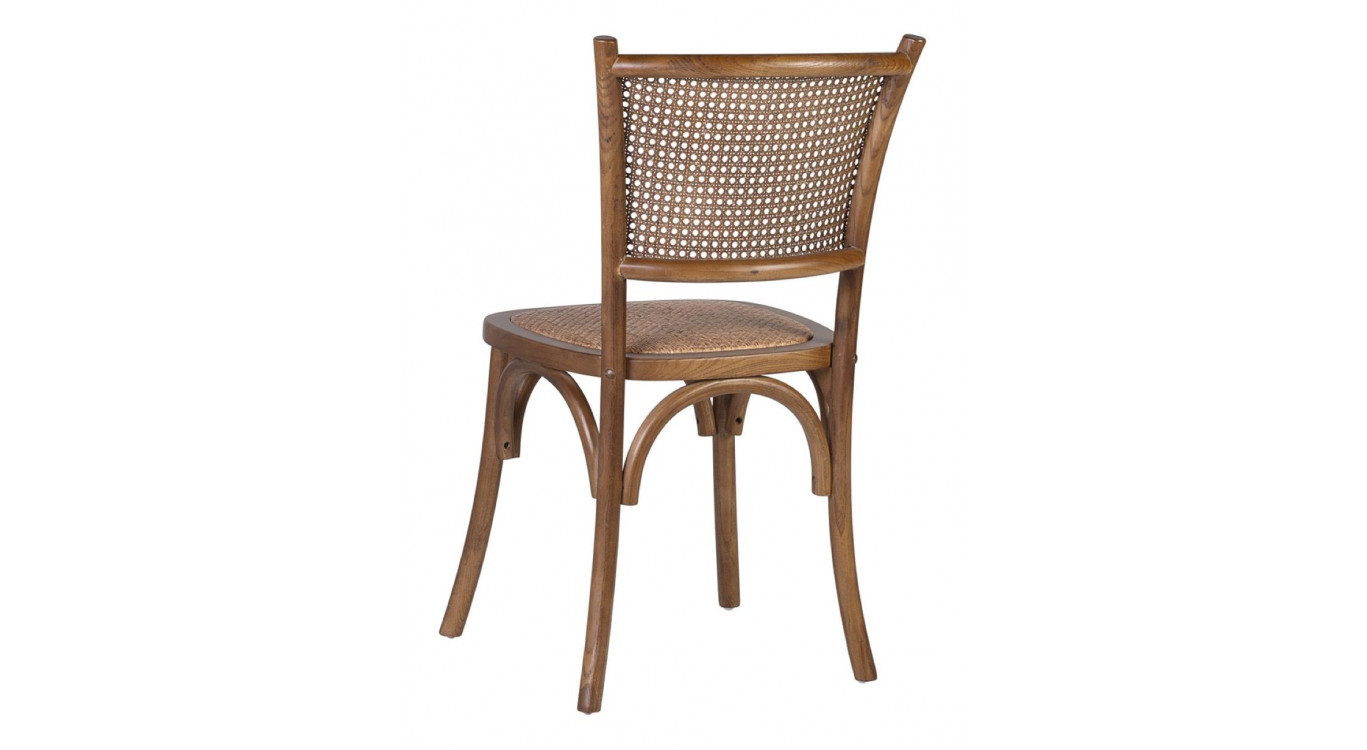 Chaise Bois Rotin Marron 45x42x89cm