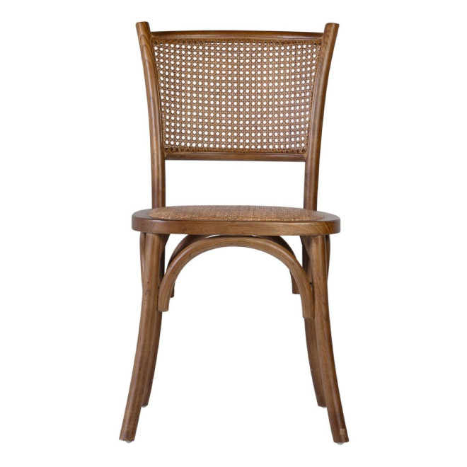Chaise Bois Rotin Marron 45x42x89cm